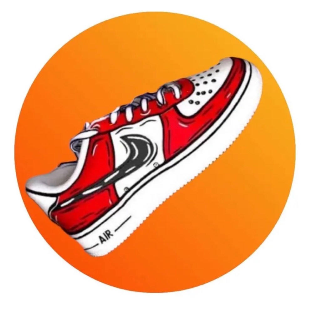 Nike Painted Custom Air Force One Nike AF1 Stylish Cool Trending Red Cartoon